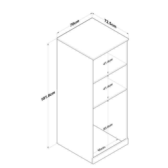 Hanah Home KD109 - 3198 Armario para Lavadora Blanco 70x181.8x72.5 cm Aglomerado Melamina Montaje Pared Organización Lavadero